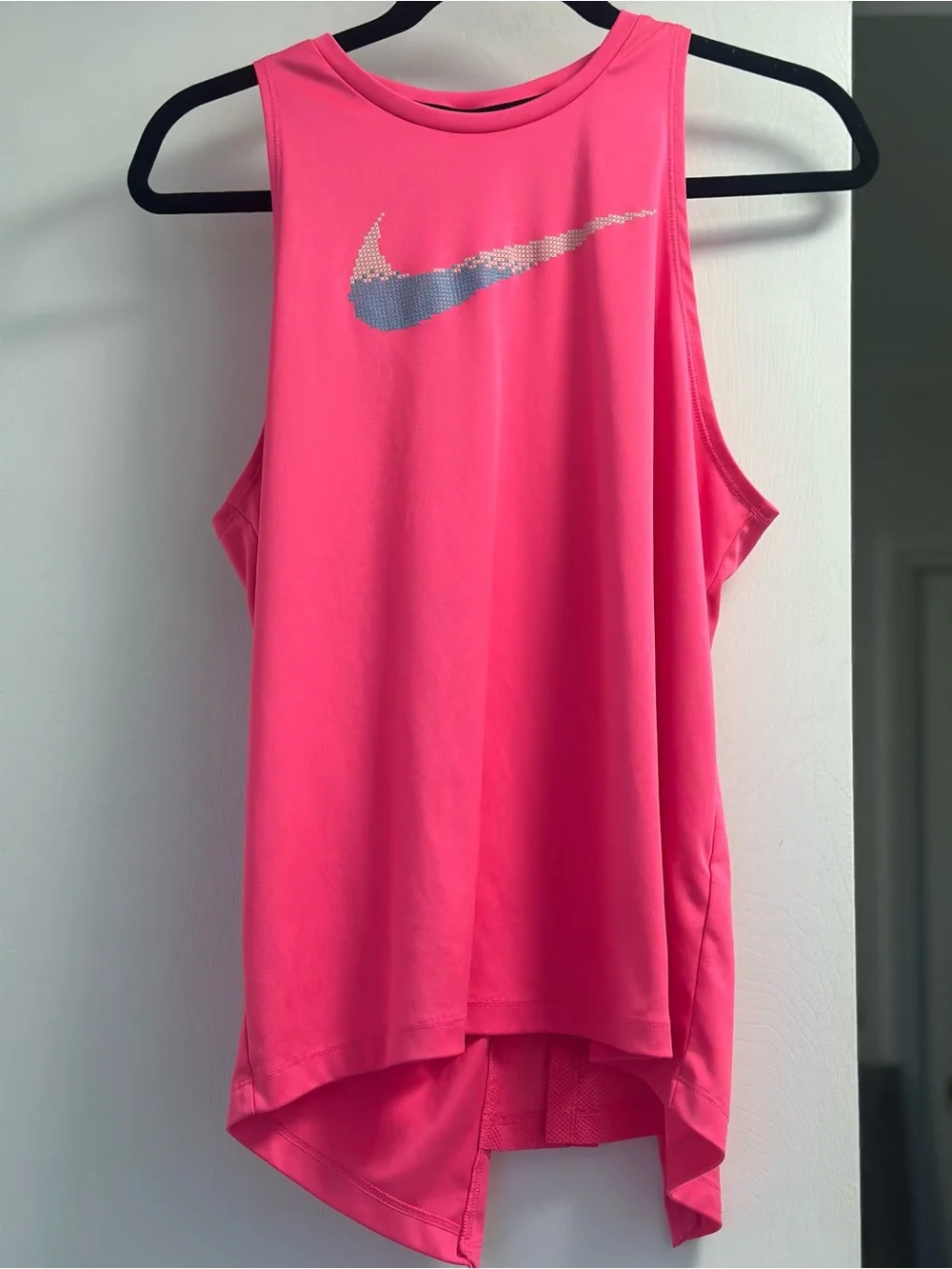 Nike Women's Dri-fit Printed-Logo Racerback Running Tank Top, Size large